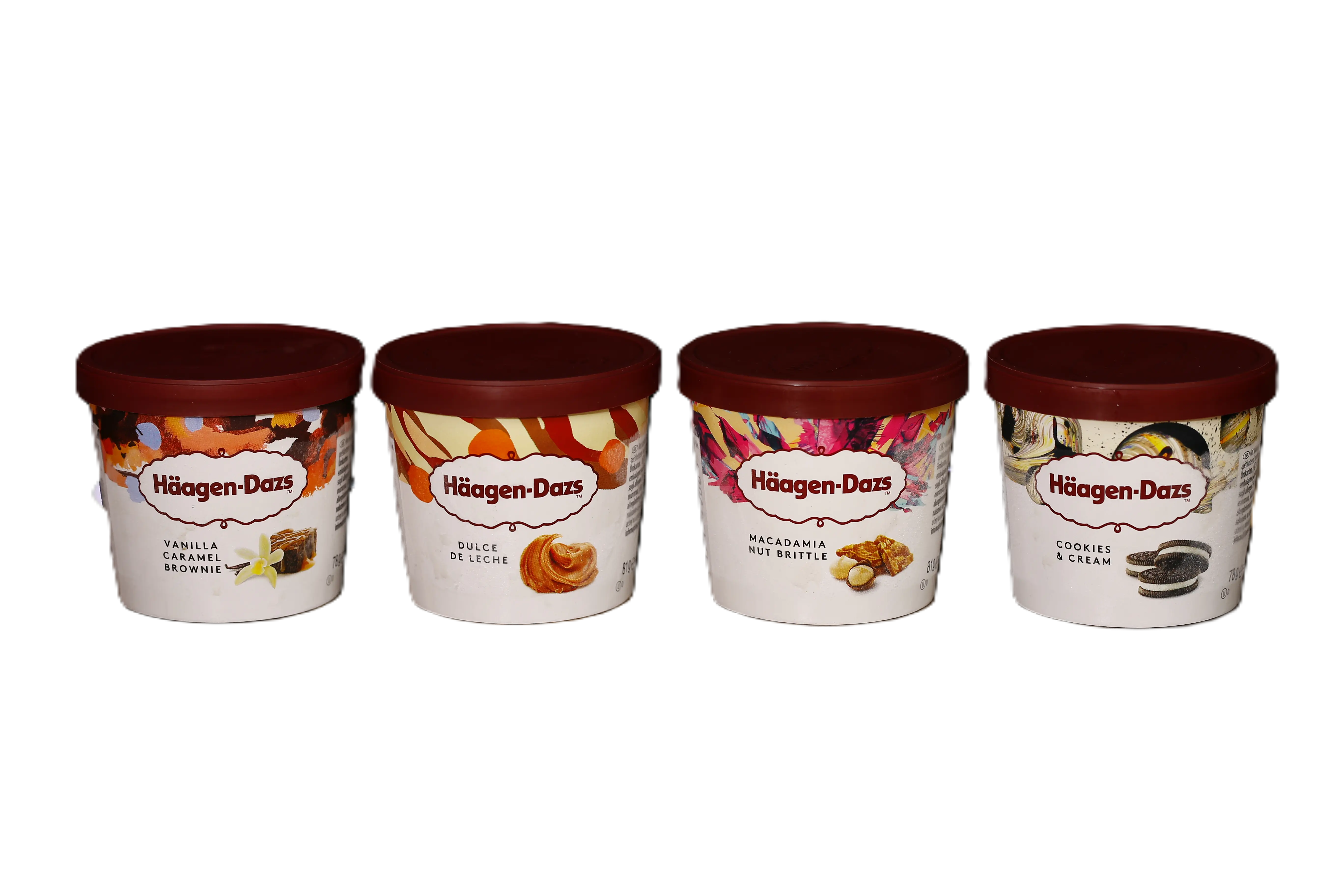 Haagen-Dazs (Oreo, Vanille, Praline, Macadamia)
